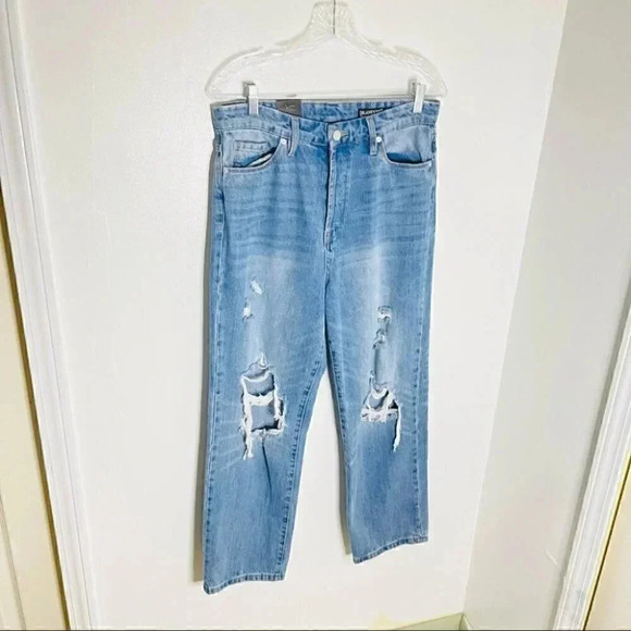 NWT Blank NYC Baxter Destroyed Ribcage Straight Leg High Waist Jeans Waist 29 - Picture 9 of 9